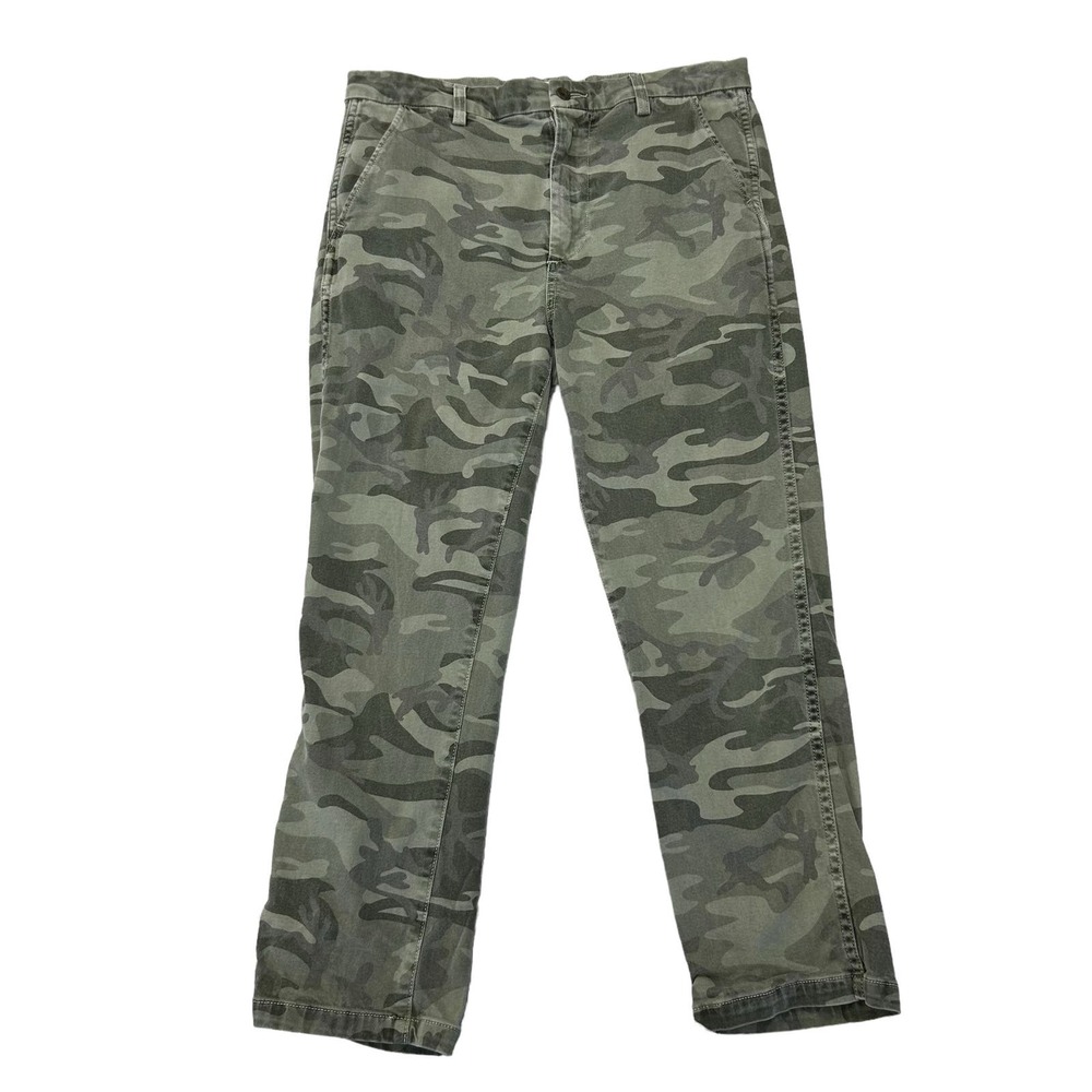AMO Green Surplus Camo High Rise Easy Trouser Crop Pants 28